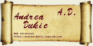 Andrea Dukić vizit kartica